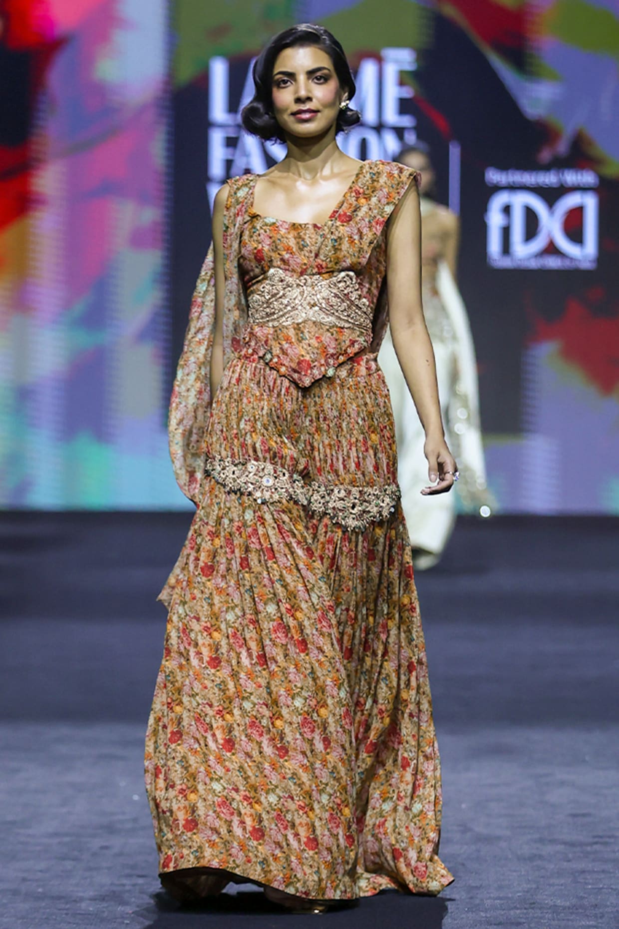 Bhumika Sharma Nude Georgette Printed Sharara Set