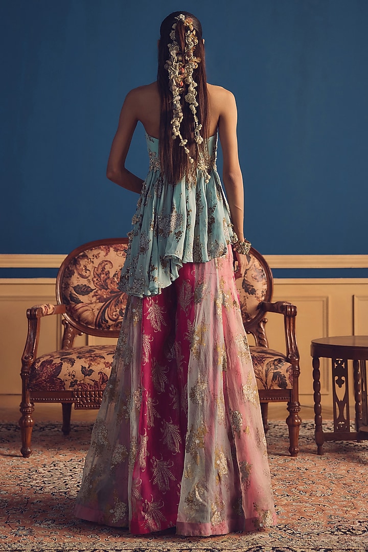 Multi-Colored Organza Printed Bridal Sharara Set by Bhumika Sharma at Pernia's Pop Up Shop
