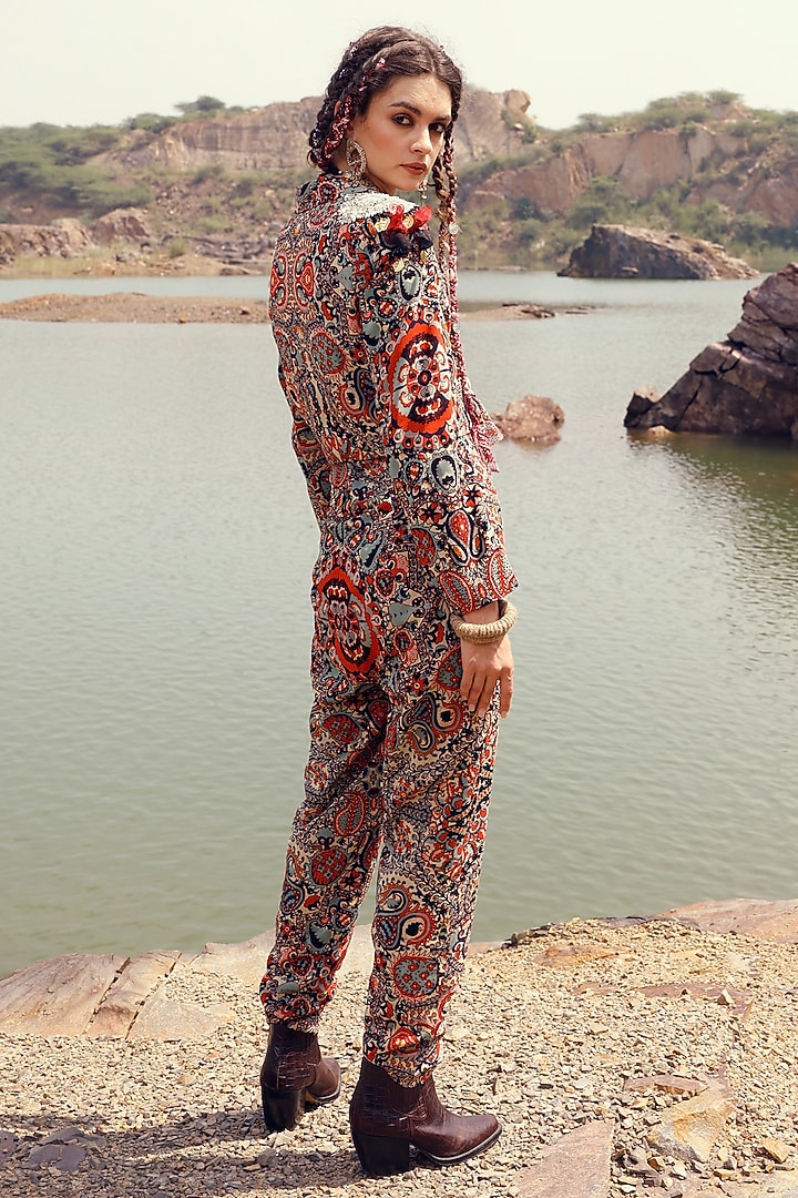 Black Georgette Pant Jacket Set by Bhumika Sharma at Pernia's Pop Up Shop