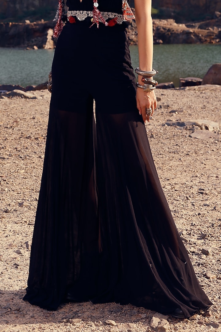 Black Georgette Jumpsuit by Bhumika Sharma at Pernia's Pop Up Shop