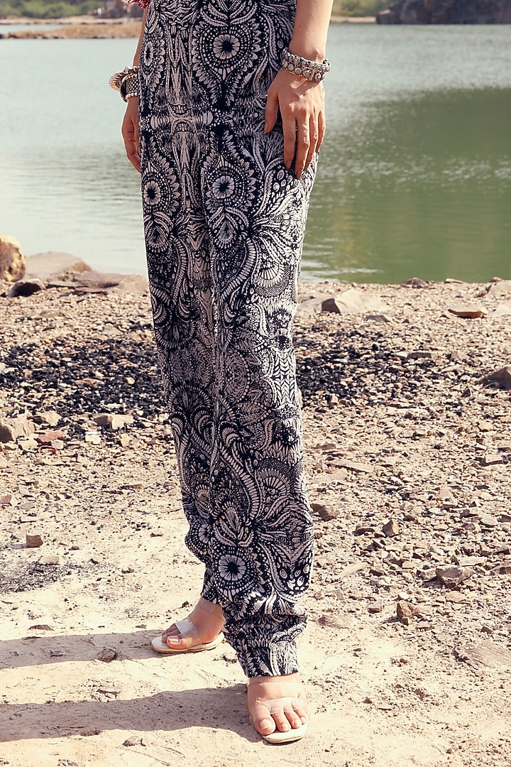 Black Floral Printed Jumpsuit by Bhumika Sharma at Pernia's Pop Up Shop
