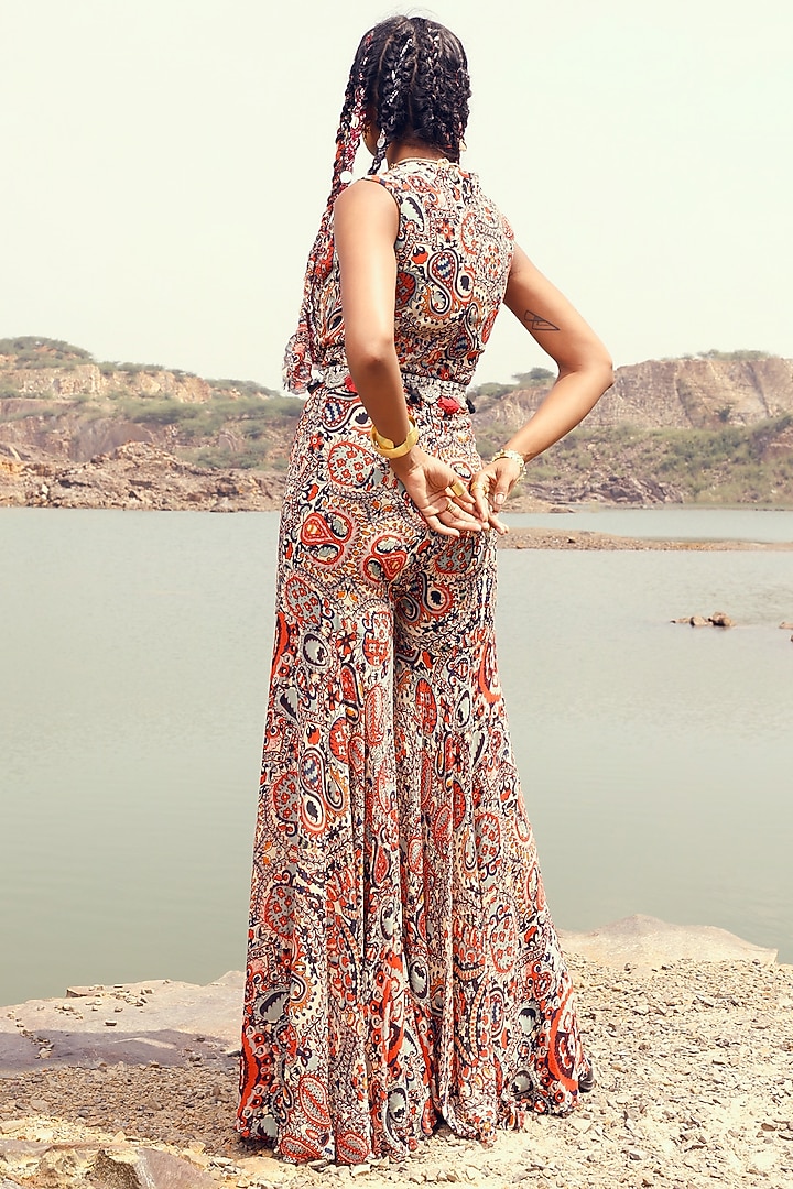 Red Printed Jumpsuit by Bhumika Sharma at Pernia's Pop Up Shop