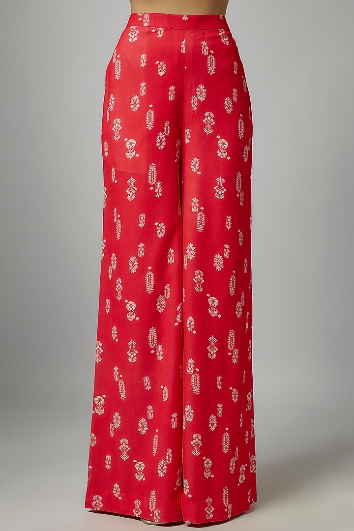 Red Georgette Floral Printed Co-Ord Set by Bhumika Sharma at Pernia's Pop Up Shop