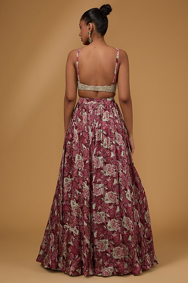 Aubergine Organza Wedding Lehenga Set by Bhumika Sharma at Pernia's Pop Up Shop
