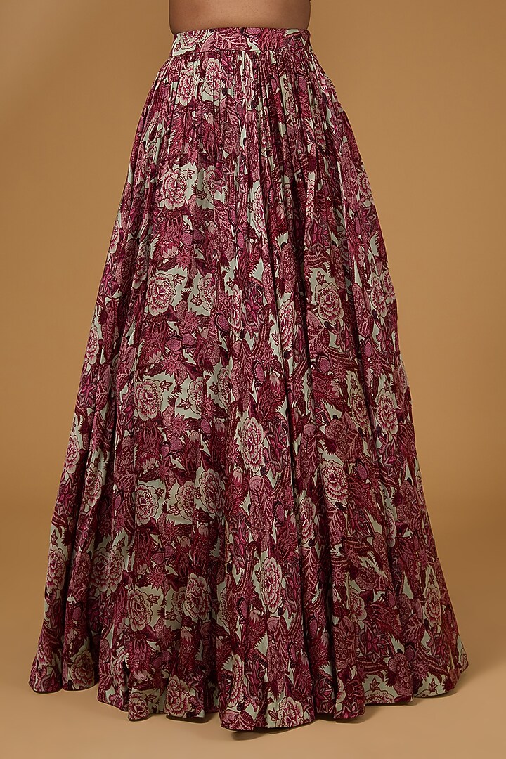 Aubergine Organza Wedding Lehenga Set by Bhumika Sharma at Pernia's Pop Up Shop