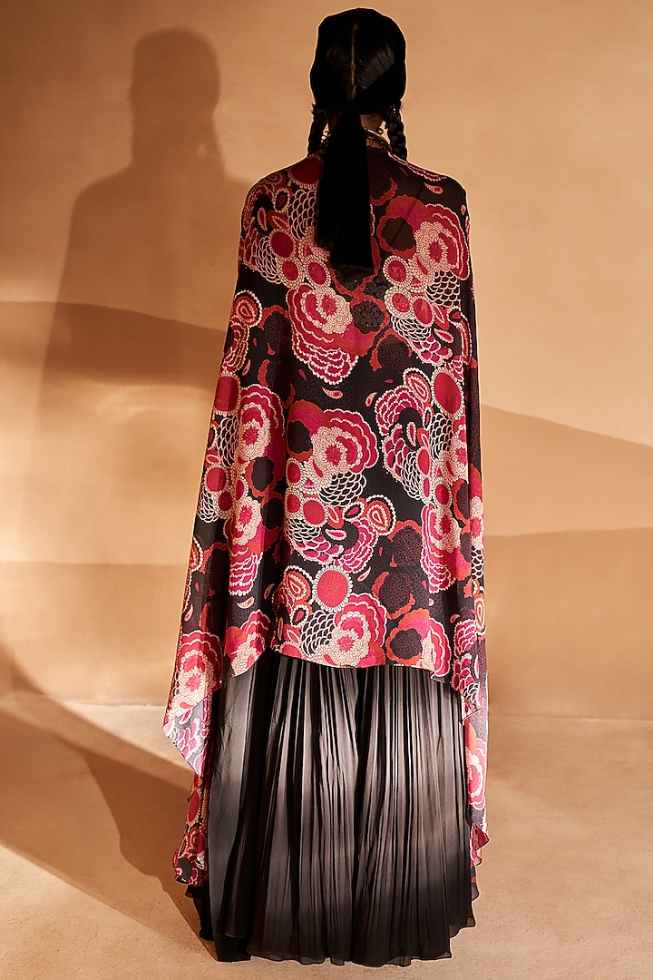 Black Georgette Palazzo Pant Wedding Saree Set
 by Bhumika Sharma at Pernia's Pop Up Shop
