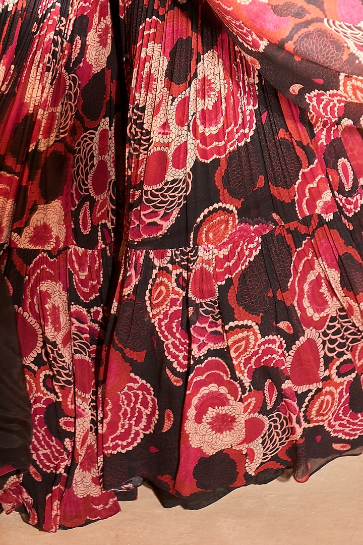 Black & Red Embroidered Jacket Set by Bhumika Sharma at Pernia's Pop Up Shop