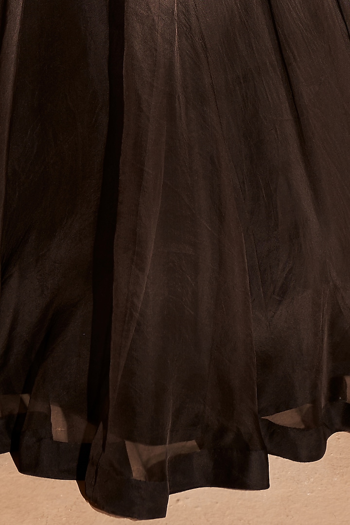 Black Organza & Georgette Wedding Lehenga Set by Bhumika Sharma at Pernia's Pop Up Shop