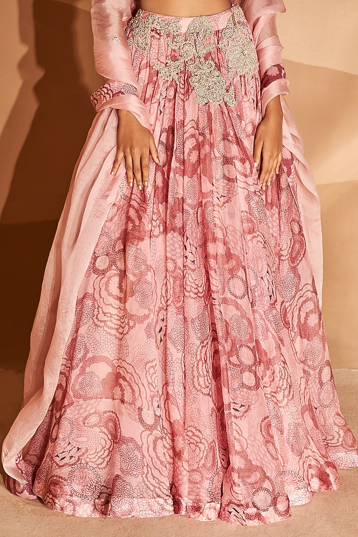 Blush Pink Printed Wedding Lehenga Set by Bhumika Sharma at Pernia's Pop Up Shop