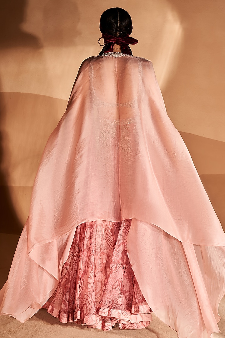 Blush Pink Printed Jacket Bridal Lehenga Set by Bhumika Sharma at Pernia's Pop Up Shop
