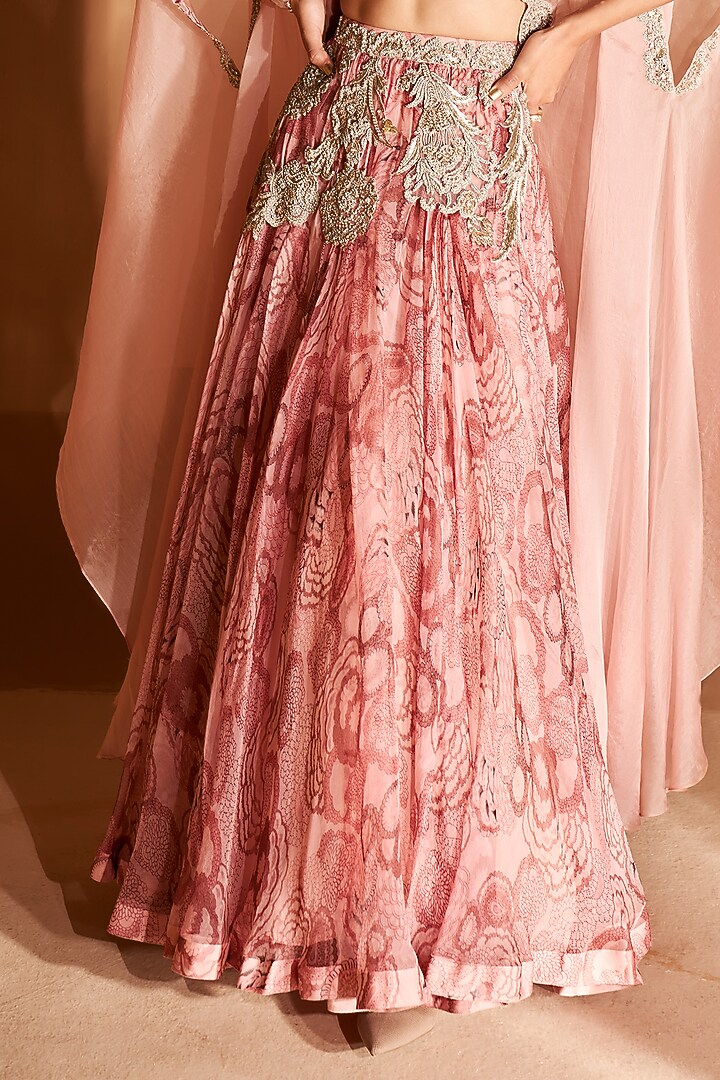 Blush Pink Printed Jacket Bridal Lehenga Set by Bhumika Sharma at Pernia's Pop Up Shop