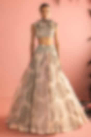 Champagne Organza Bridal Lehenga Set by Bhumika Sharma at Pernia's Pop Up Shop
