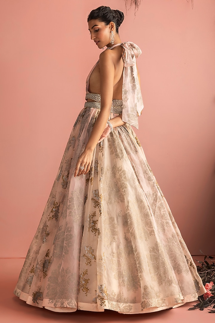 Champagne Organza Bridal Anarkali by Bhumika Sharma at Pernia's Pop Up Shop