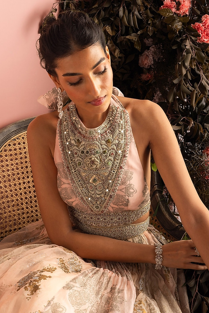 Champagne Organza Bridal Anarkali by Bhumika Sharma at Pernia's Pop Up Shop