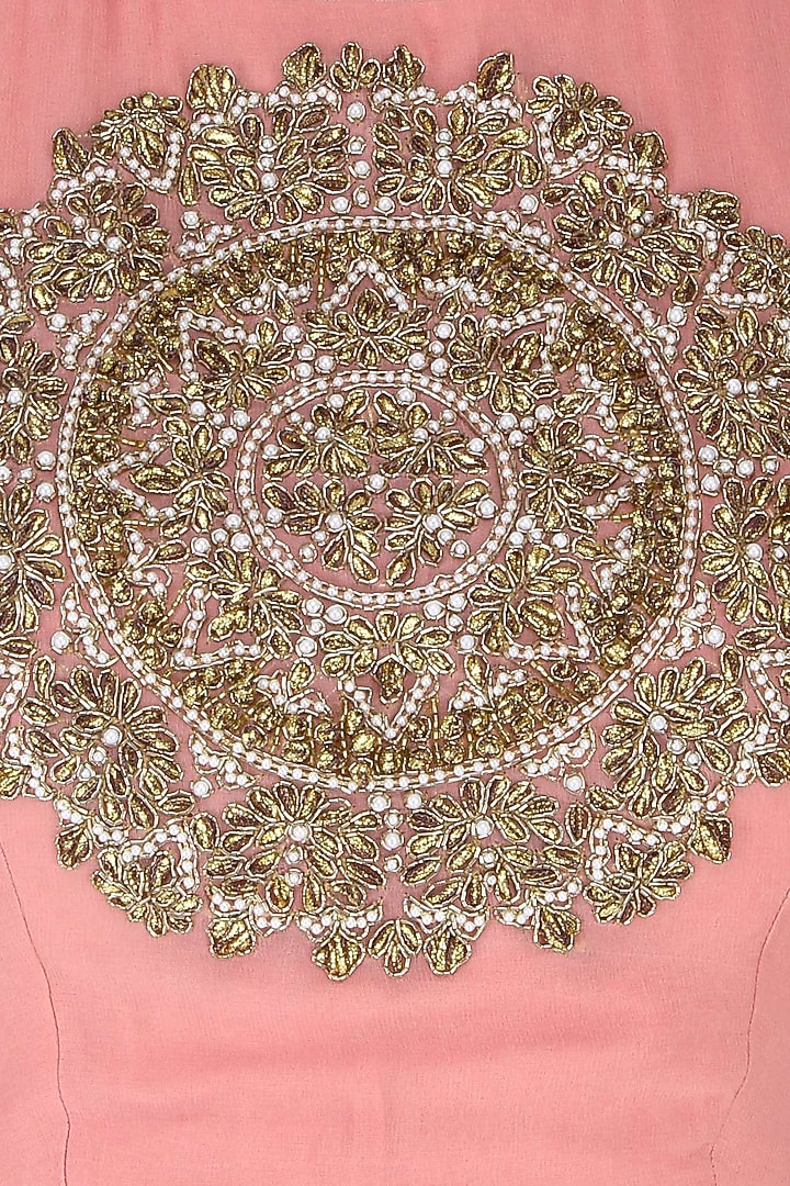 Pink circular motifs embroidered lehenga set available only at Pernia's Pop Up Shop.