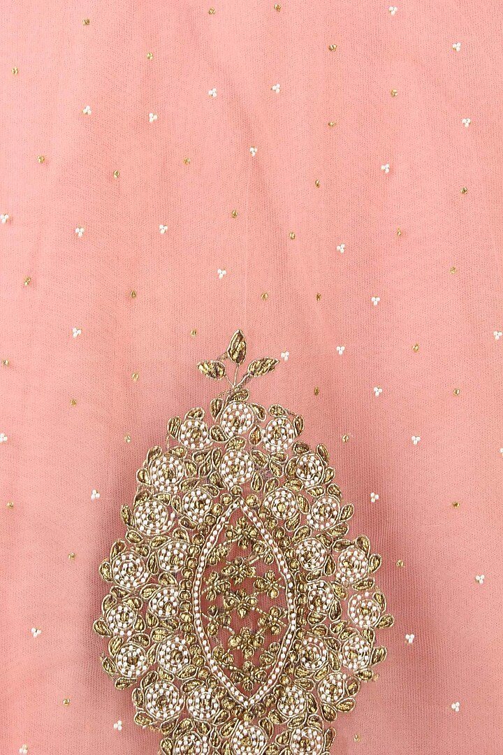 Pink paisley motifs embroidered lehenga set available only at Pernia's Pop Up Shop.