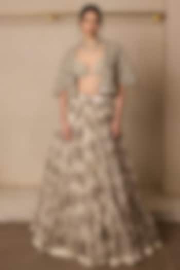 Ivory Organza & Net Printed Bridal Lehenga Set by Bhumika Sharma at Pernia's Pop Up Shop
