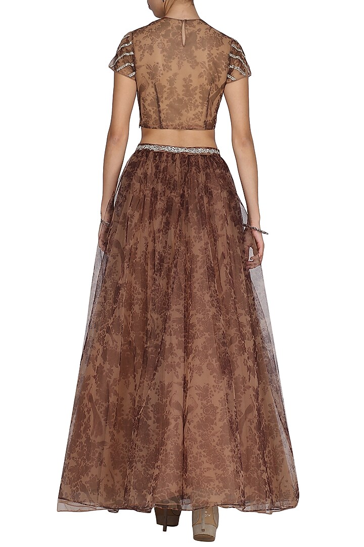 Nude pearl embroidered lehenga set available only at Pernia's Pop Up Shop.