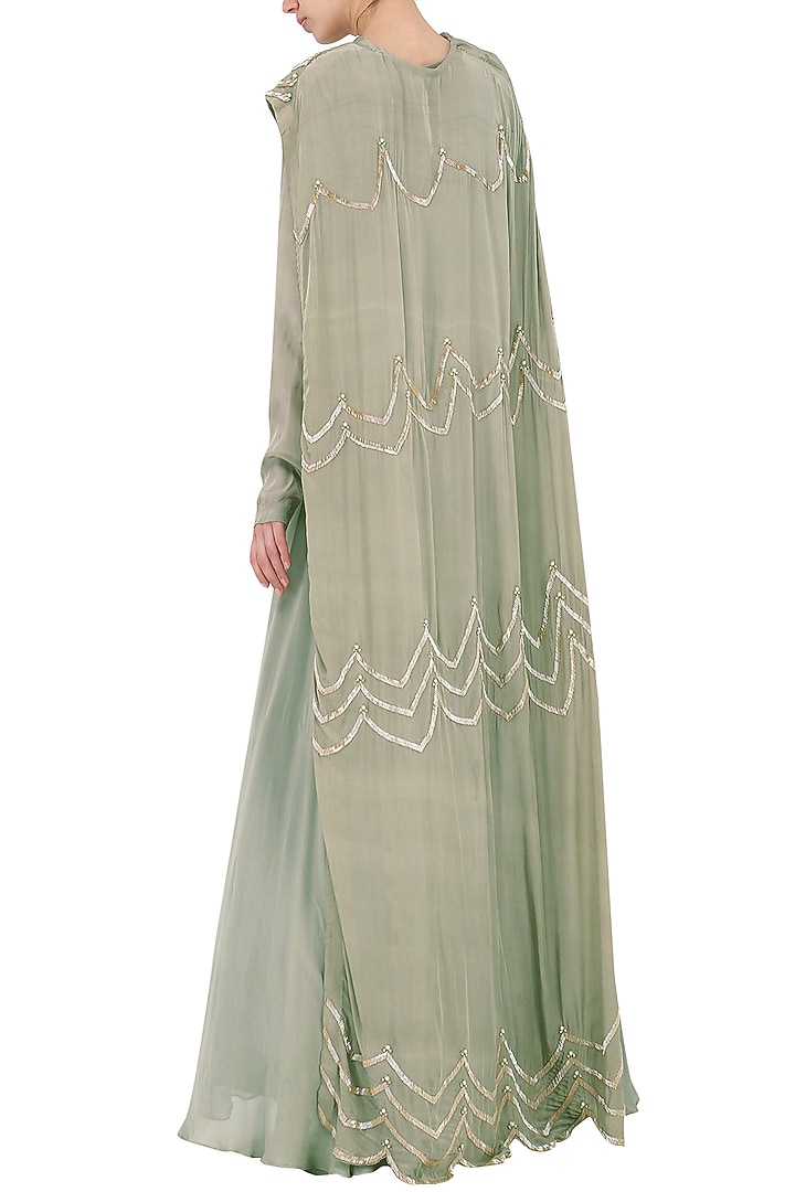 Grey embroidered anarkali gown available only at Pernia's Pop Up Shop.