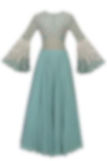 Autumn pearl embroidered flared sleeves anarkali set available only at Pernia's Pop Up Shop.
