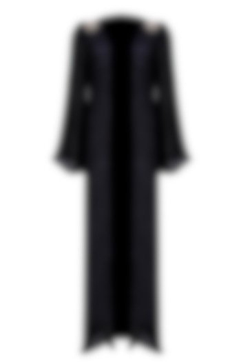 Black pearl embroidery on shoulder cape available only at Pernia's Pop Up Shop.