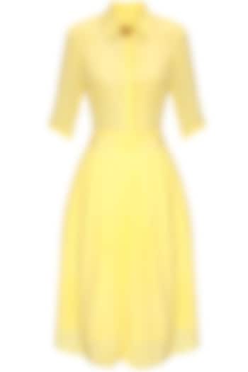 Lemon yellow sheer crop top and skirt set available only at Pernia's Pop Up Shop.