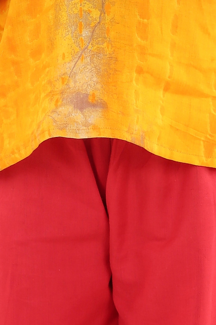 Red Silk Pant Set For Girls by BownBee at Pernia's Pop Up Shop
