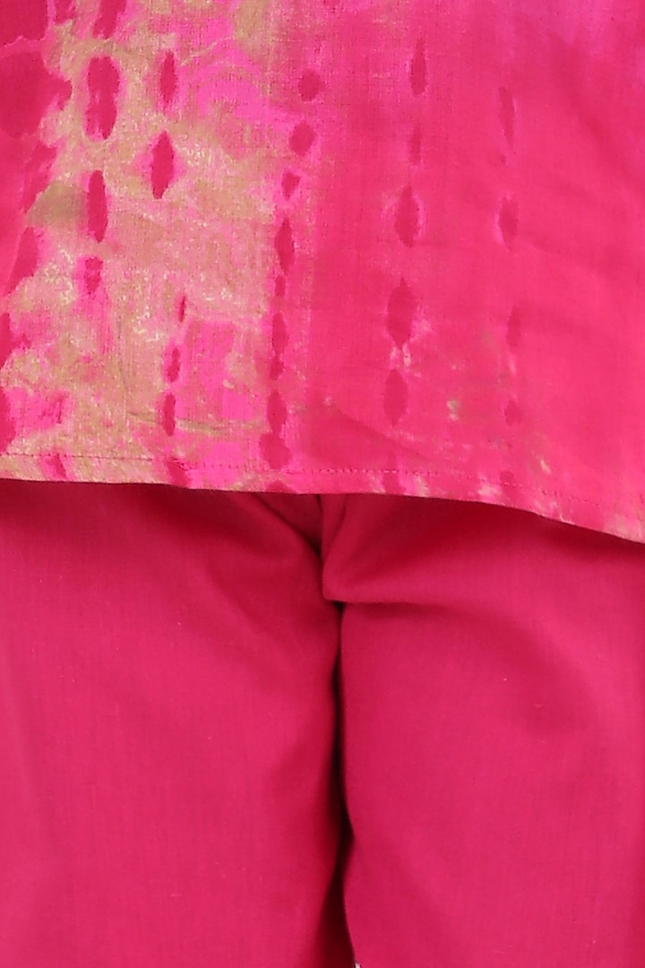 Pink Silk Pant Set For Girls by BownBee at Pernia's Pop Up Shop