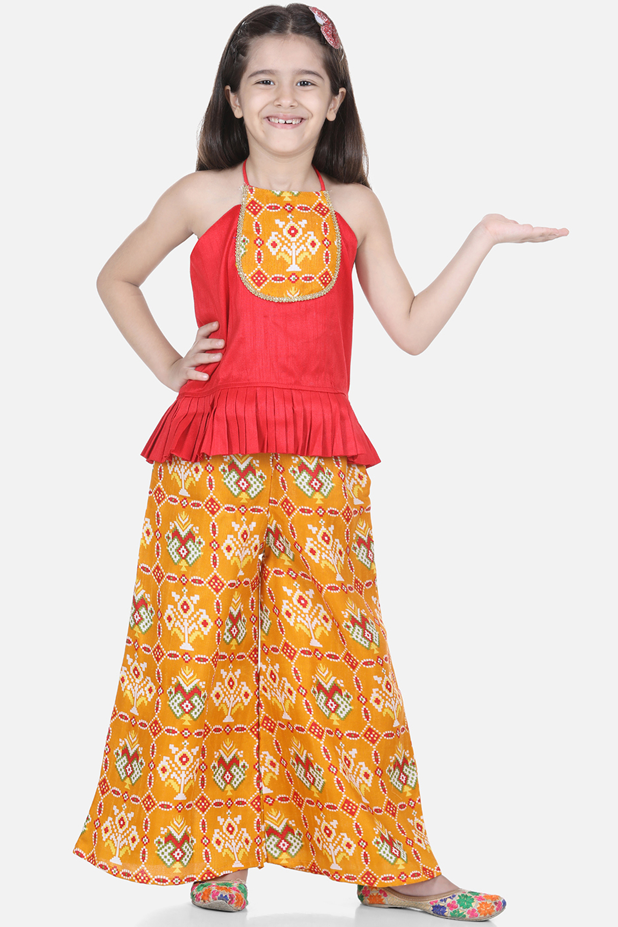 Yellow Silk Pant Set