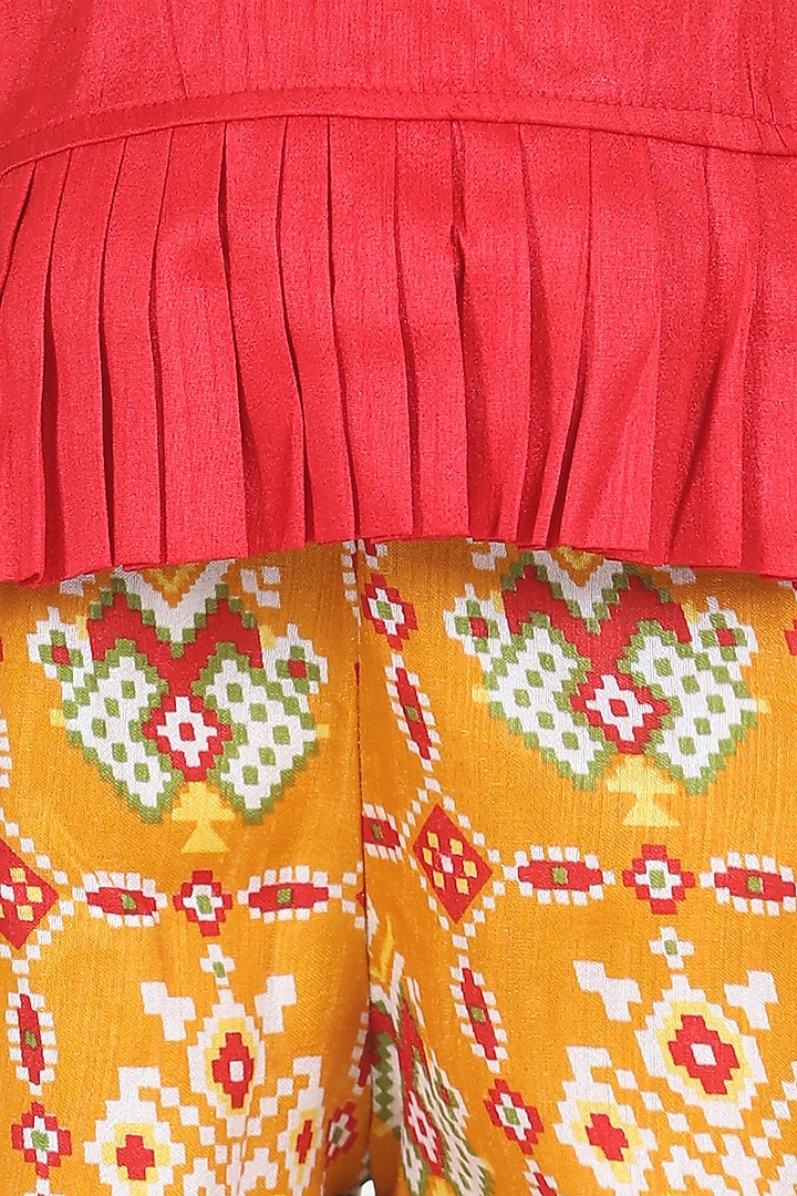 Yellow Silk Pant Set For Girls by BownBee at Pernia's Pop Up Shop