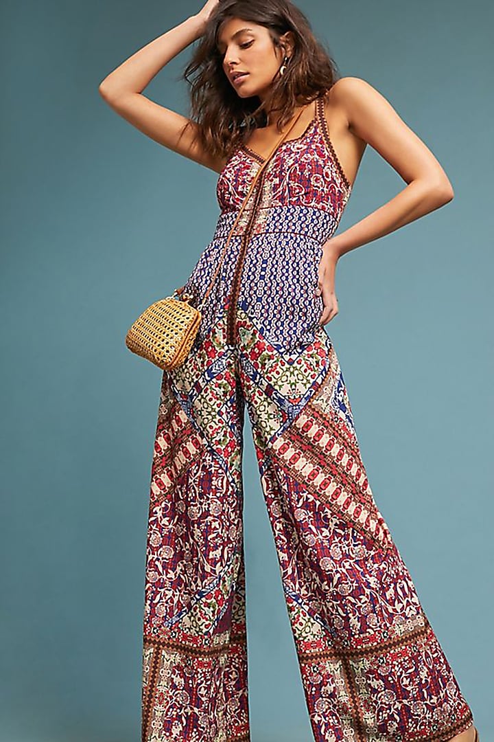 Purple Embroidered & Printed Jumpsuit by Bhanuni by Jyoti