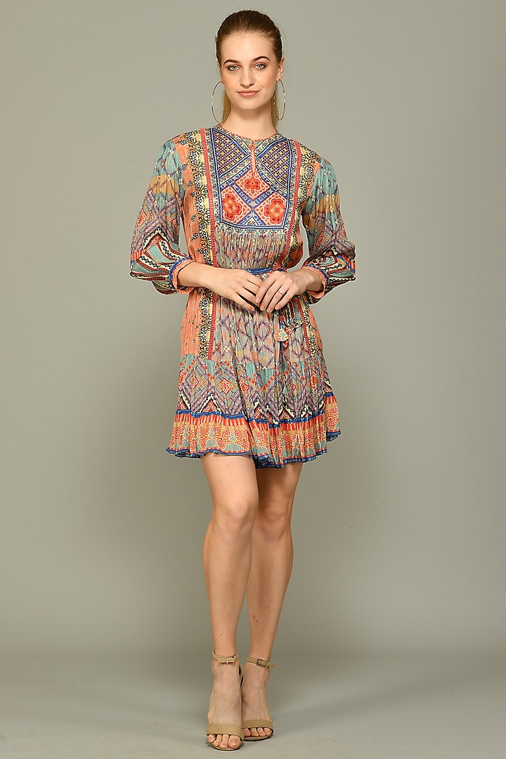Multi-Colored Tunic Dress With Print by Bhanuni By Jyoti