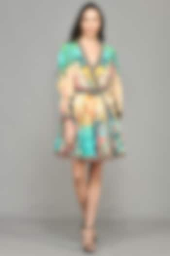 Multi-Colored Printed Mini Dress by Bhanuni By Jyoti at Pernia's Pop Up Shop