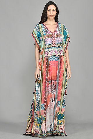 Multi-Colored Printed Kaftan by Bhanuni By Jyoti
