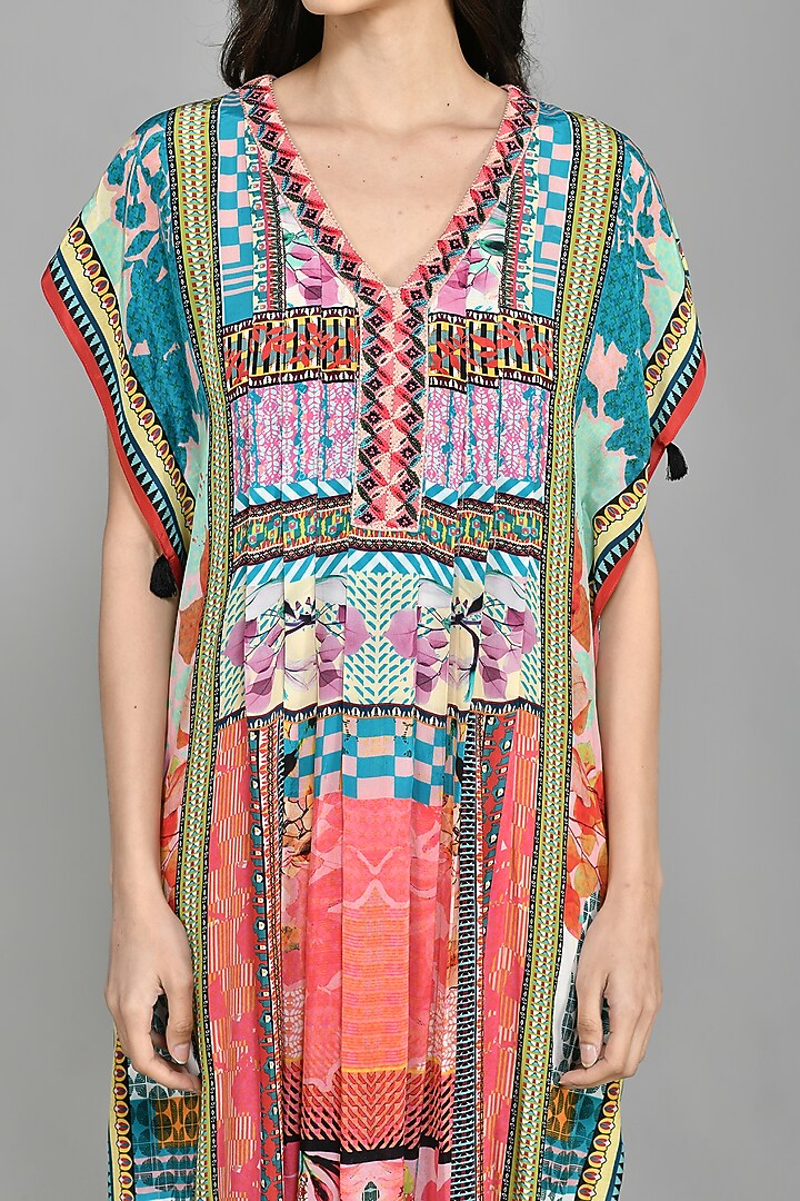 Multi-Colored Printed Kaftan by Bhanuni By Jyoti at Pernia's Pop Up Shop
