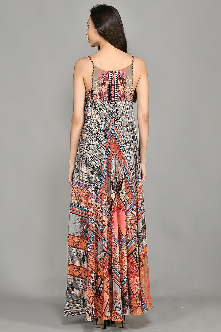 Multi-Colored Halter Maxi Vacation Dress With Print by Bhanuni By Jyoti at Pernia's Pop Up Shop