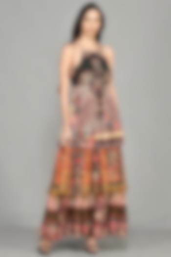 Multi-Colored Tiered Maxi Dress With Print by Bhanuni By Jyoti