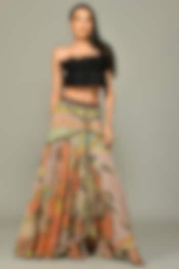 Multi-Colored Printed Maxi Skirt by Bhanuni By Jyoti