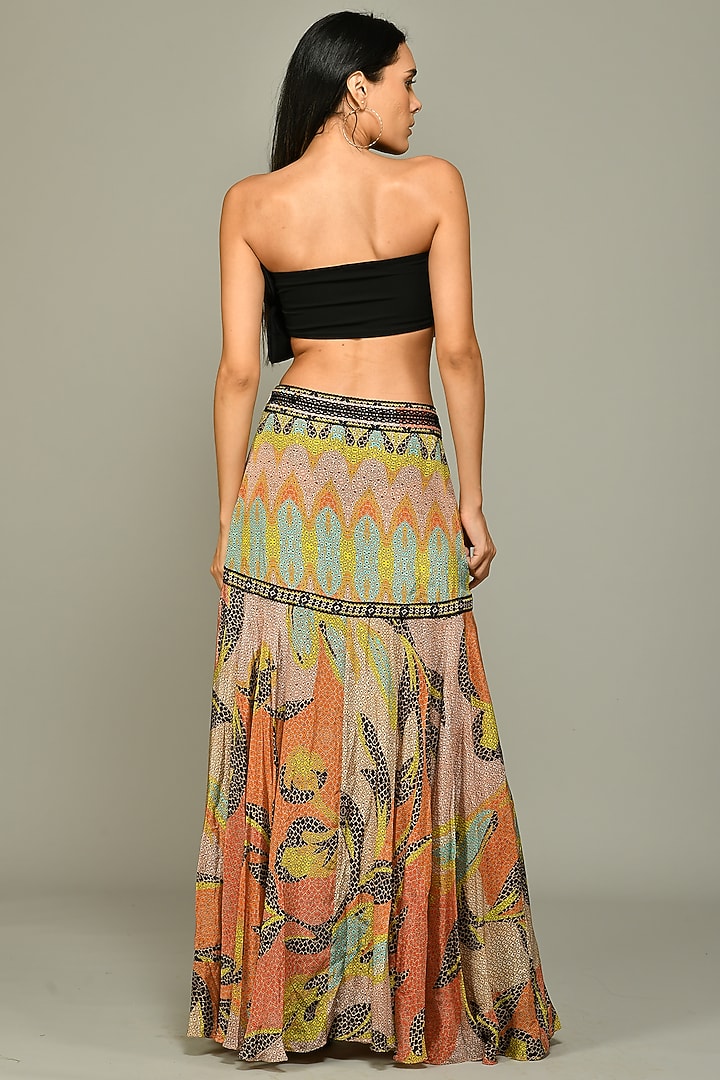 Multi-Colored Printed Maxi Skirt by Bhanuni By Jyoti at Pernia's Pop Up Shop