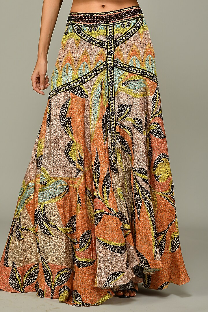 Multi-Colored Printed Maxi Skirt by Bhanuni By Jyoti at Pernia's Pop Up Shop