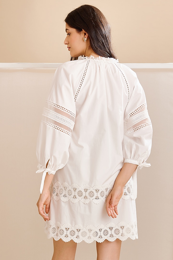 White Cotton Poplin A-line Tunic by Bunka at Pernia's Pop Up Shop