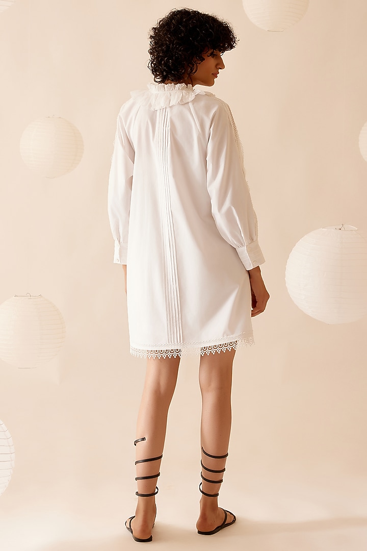 White Cotton Poplin A-Line Tunic by Bunka at Pernia's Pop Up Shop