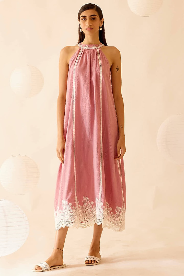 Pink Cotton Maxi Dress by Bunka at Pernia's Pop Up Shop