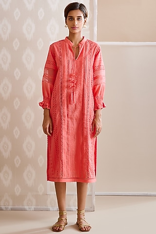 Coral Cotton Tunic by Bunka
