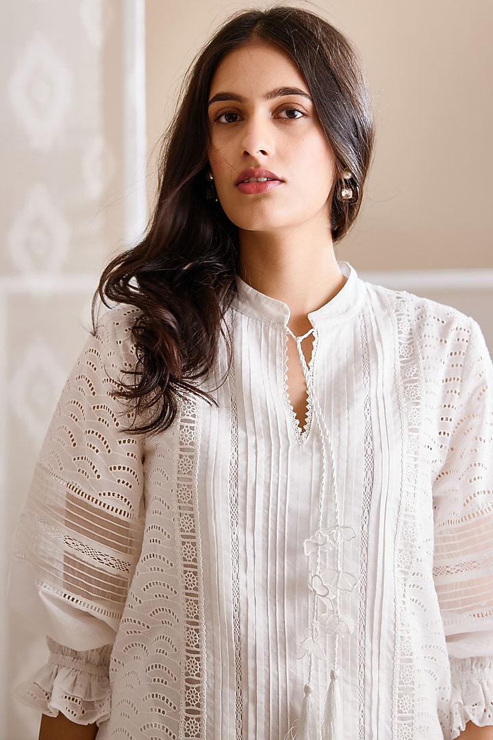 White Cotton Tunic by Bunka at Pernia's Pop Up Shop