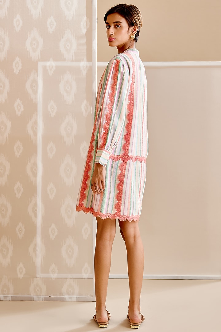 Multi-Colored Linen Printed Summer Dress by Bunka at Pernia's Pop Up Shop