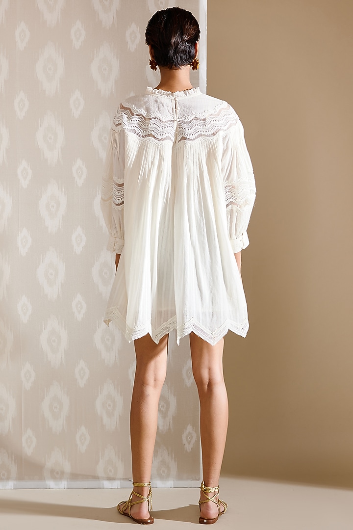 Ivory Cotton Voile Tunic by Bunka at Pernia's Pop Up Shop