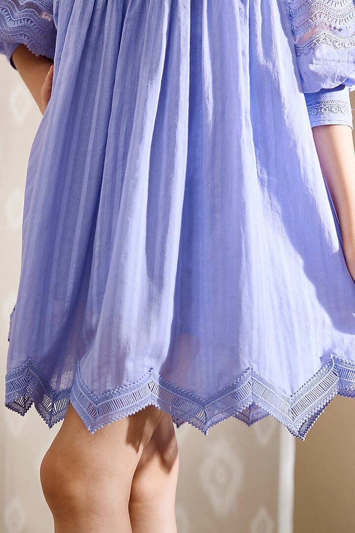 Purple Cotton Voile Tunic by Bunka at Pernia's Pop Up Shop