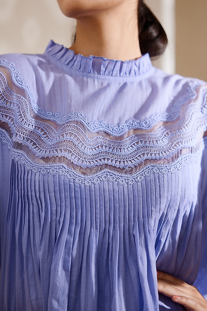Purple Cotton Voile Tunic by Bunka at Pernia's Pop Up Shop