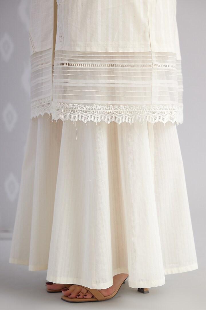 Ivory Cotton Voile Jacket Set by Bunka at Pernia's Pop Up Shop